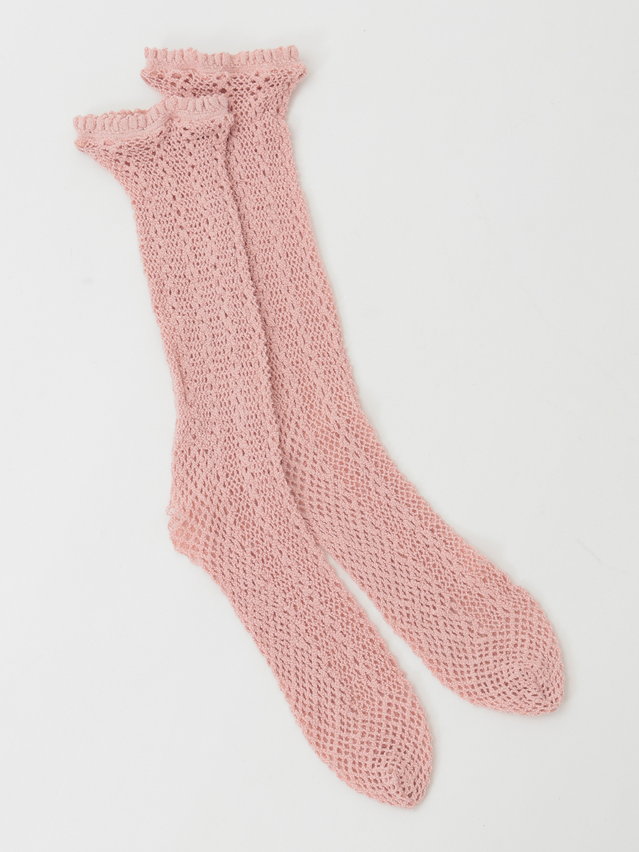 レース使い透かしソックス 詳細画像 ピンク 1