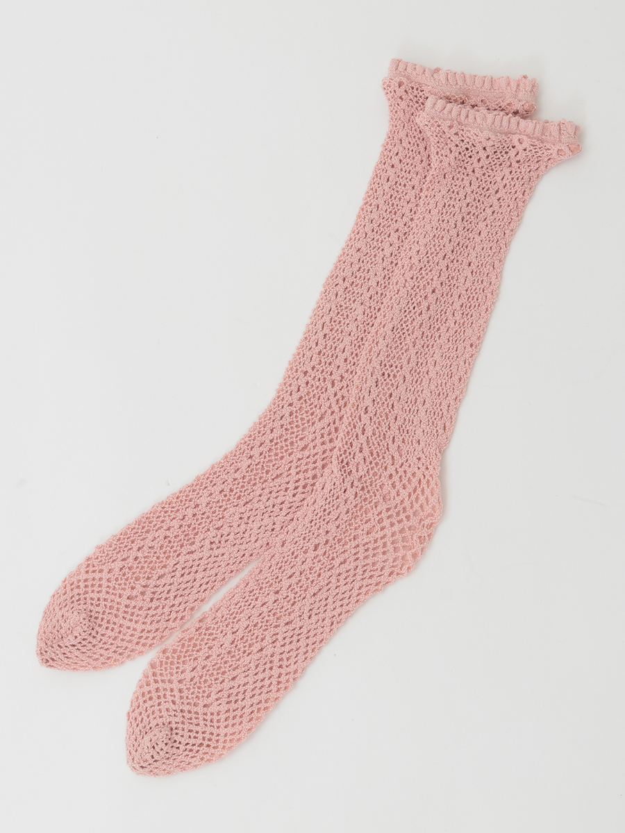レース使い透かしソックス 詳細画像 ピンク 2