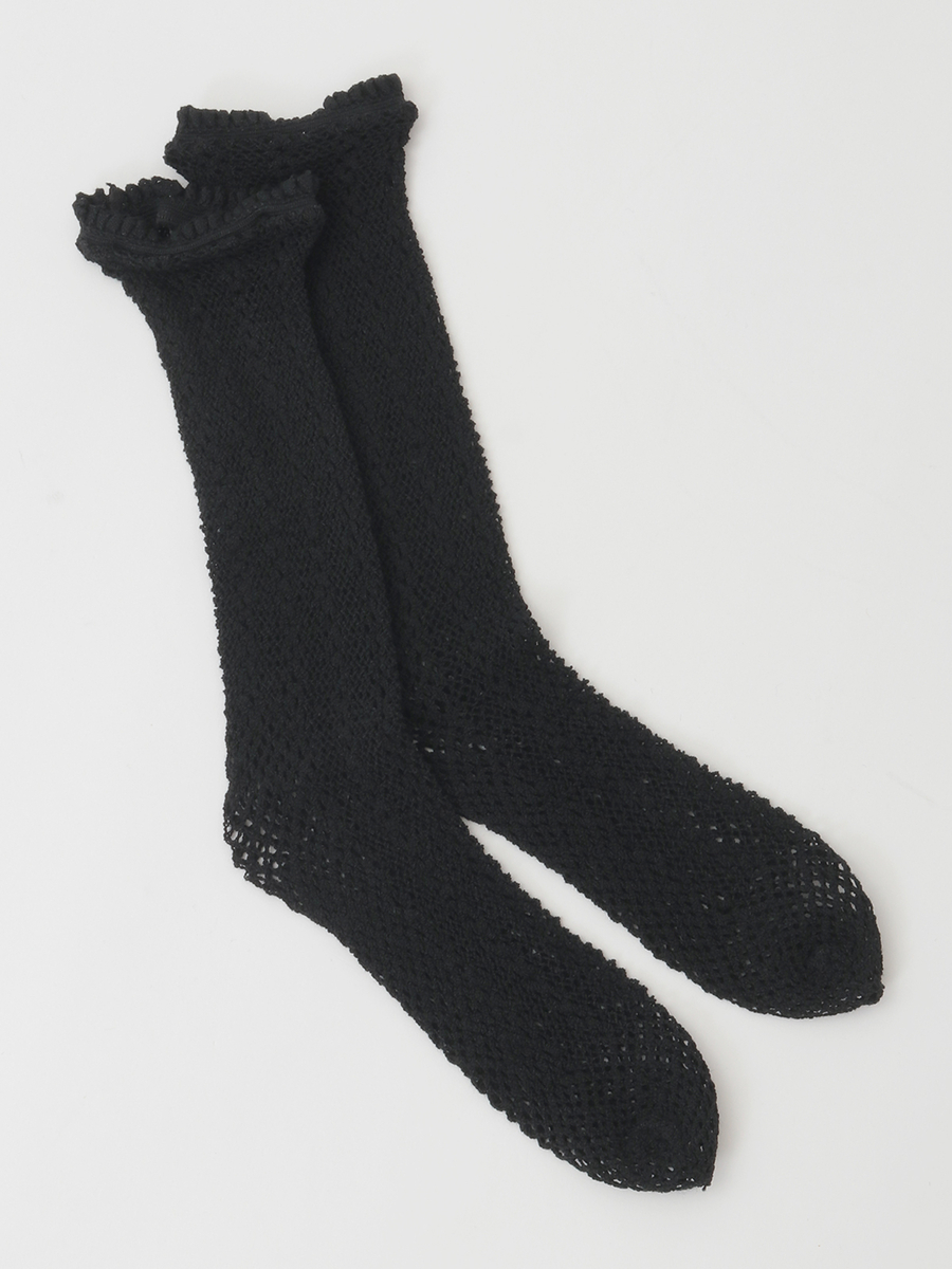 レース使い透かしソックス 詳細画像 クロ 1