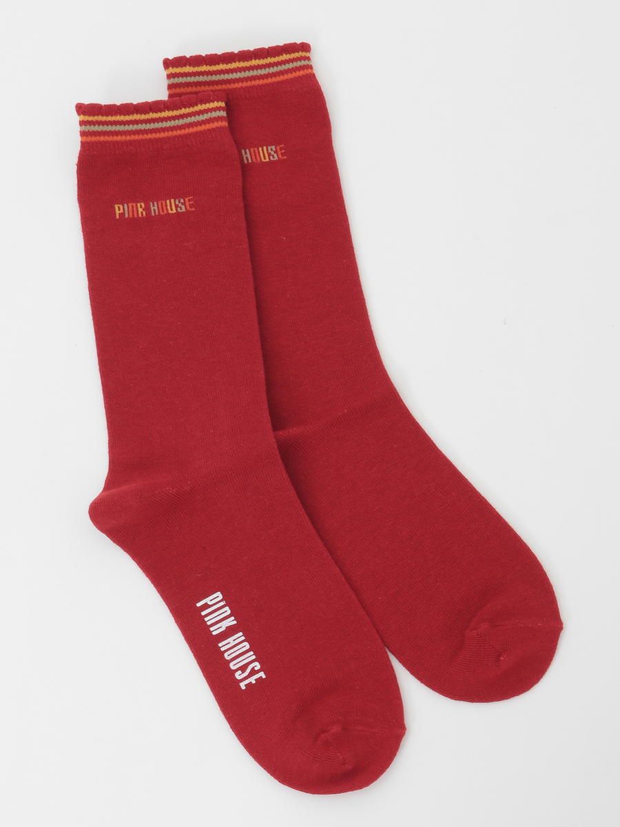 カラフルロゴソックス 詳細画像 アカ 1