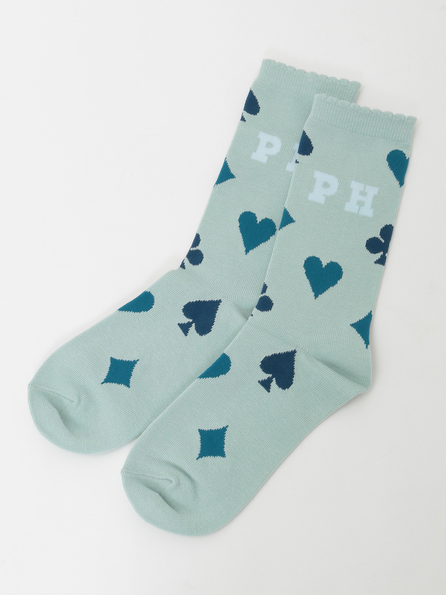 PHロゴトランプ柄ソックス 詳細画像 ブルー 2