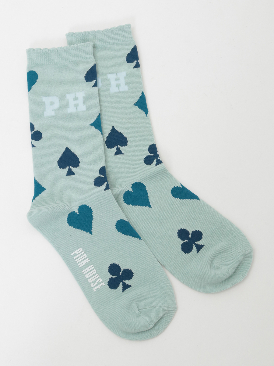 PHロゴトランプ柄ソックス 詳細画像 ブルー 1