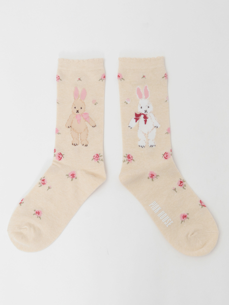 バラ園うさぎソックス｜ピンクハウスオフィシャルオンライン