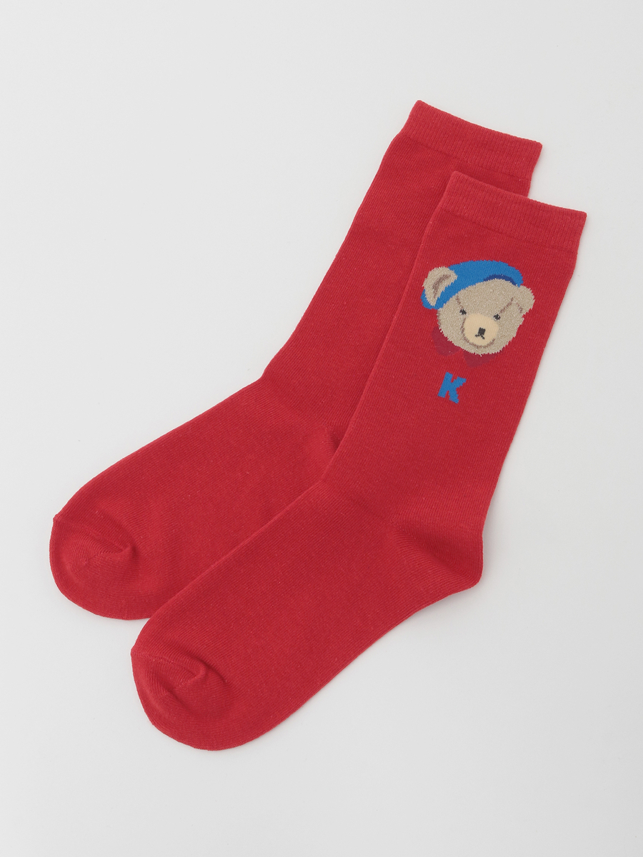 三つ子のくま冬支度モチーフソックス 詳細画像 キナリ 10