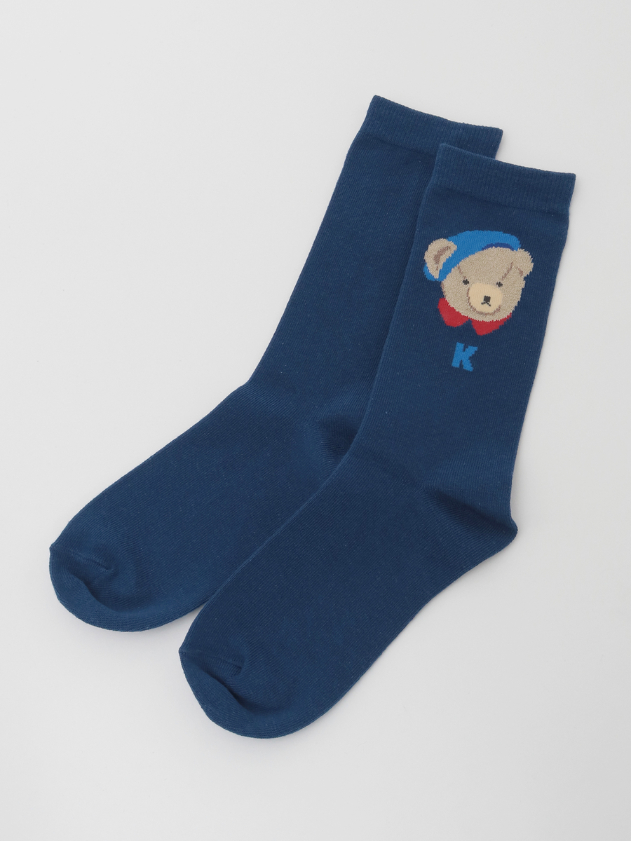 三つ子のくま冬支度モチーフソックス 詳細画像 キナリ 2