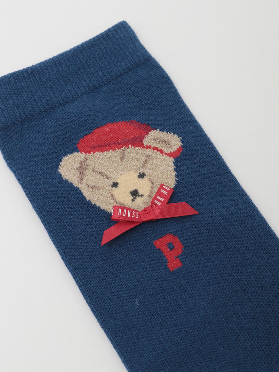 三つ子のくま冬支度モチーフソックス 詳細画像 キナリ 6