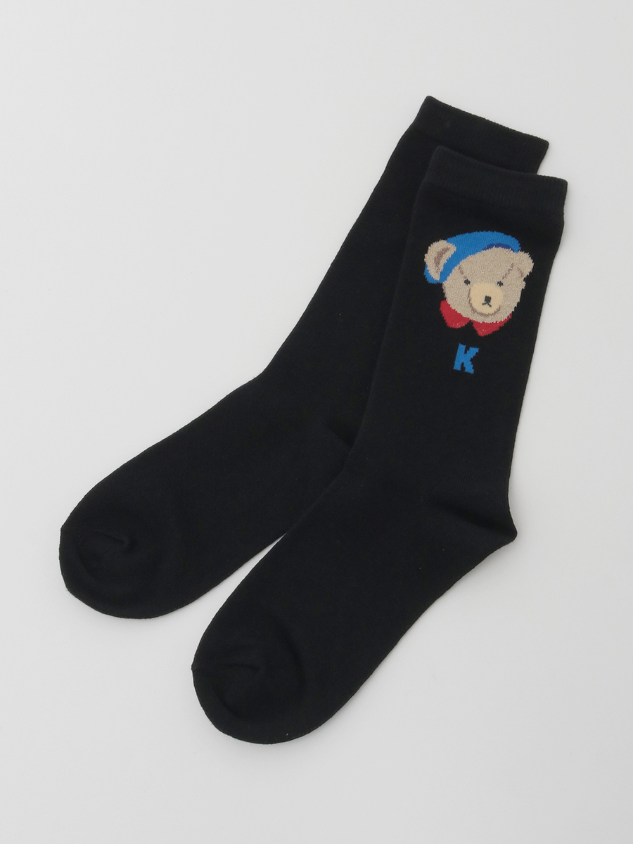 三つ子のくま冬支度モチーフソックス 詳細画像 キナリ 8