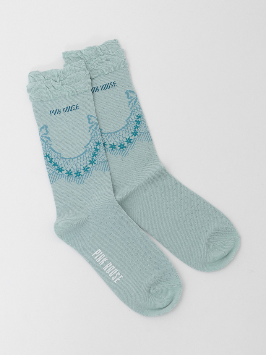 ロココレース柄ソックス 詳細画像 ブルーグレー 1