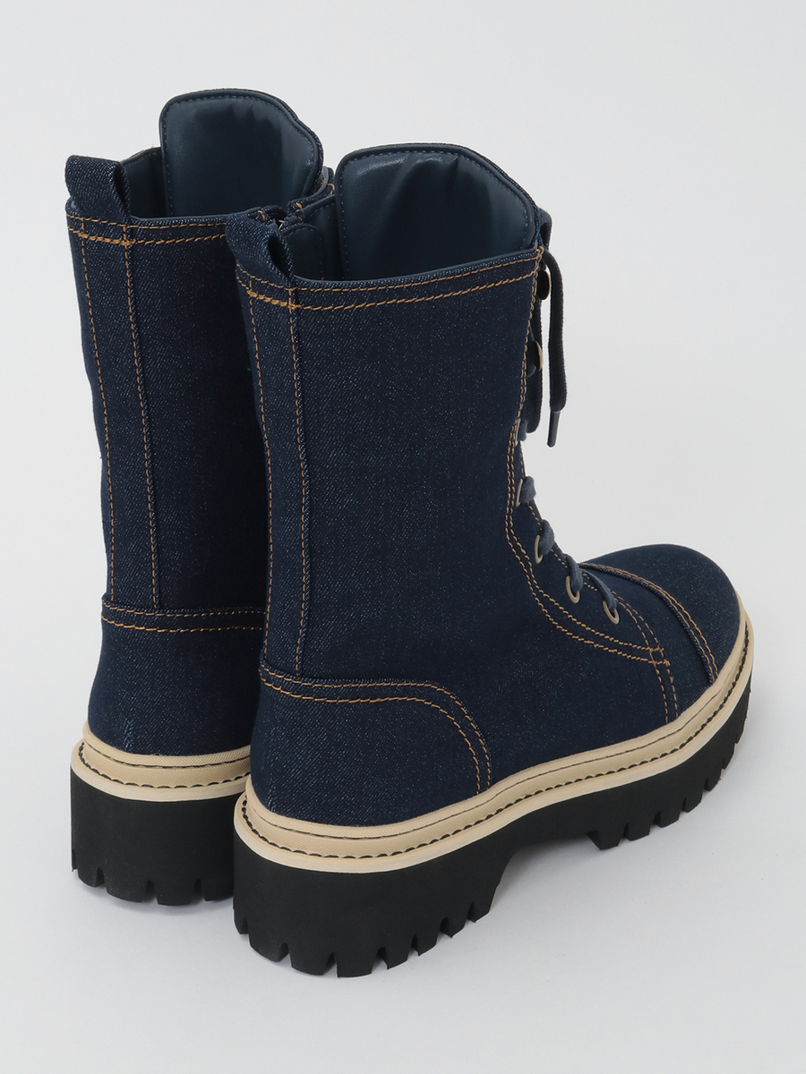 顔くまネーム使い編み上げブーツ 詳細画像 クロ 3