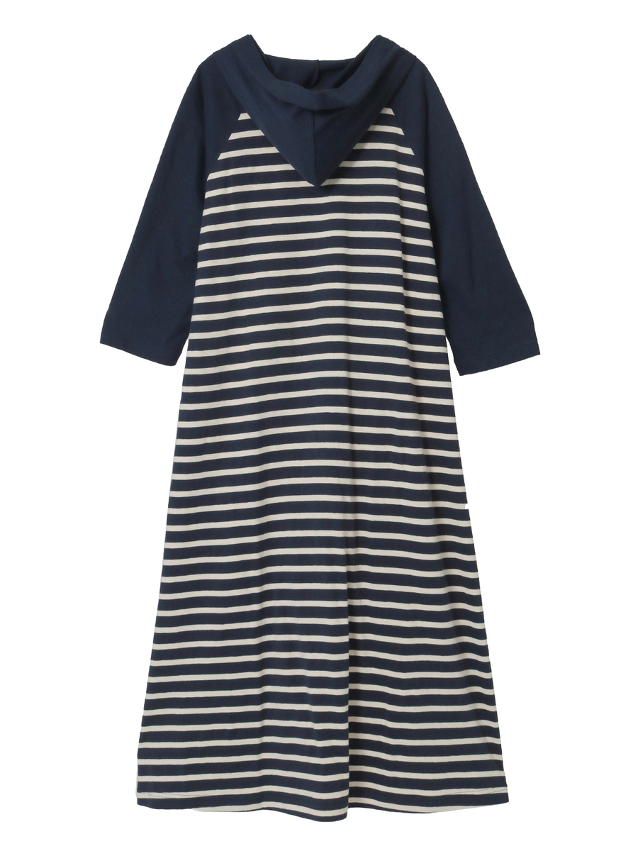 フード付きボーダーワンピース 詳細画像 コン×キナリ 2