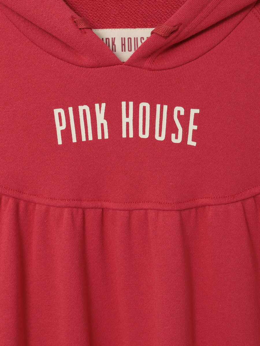 ロゴプリントフード付きスウェットワンピース 詳細画像 ピンク 8