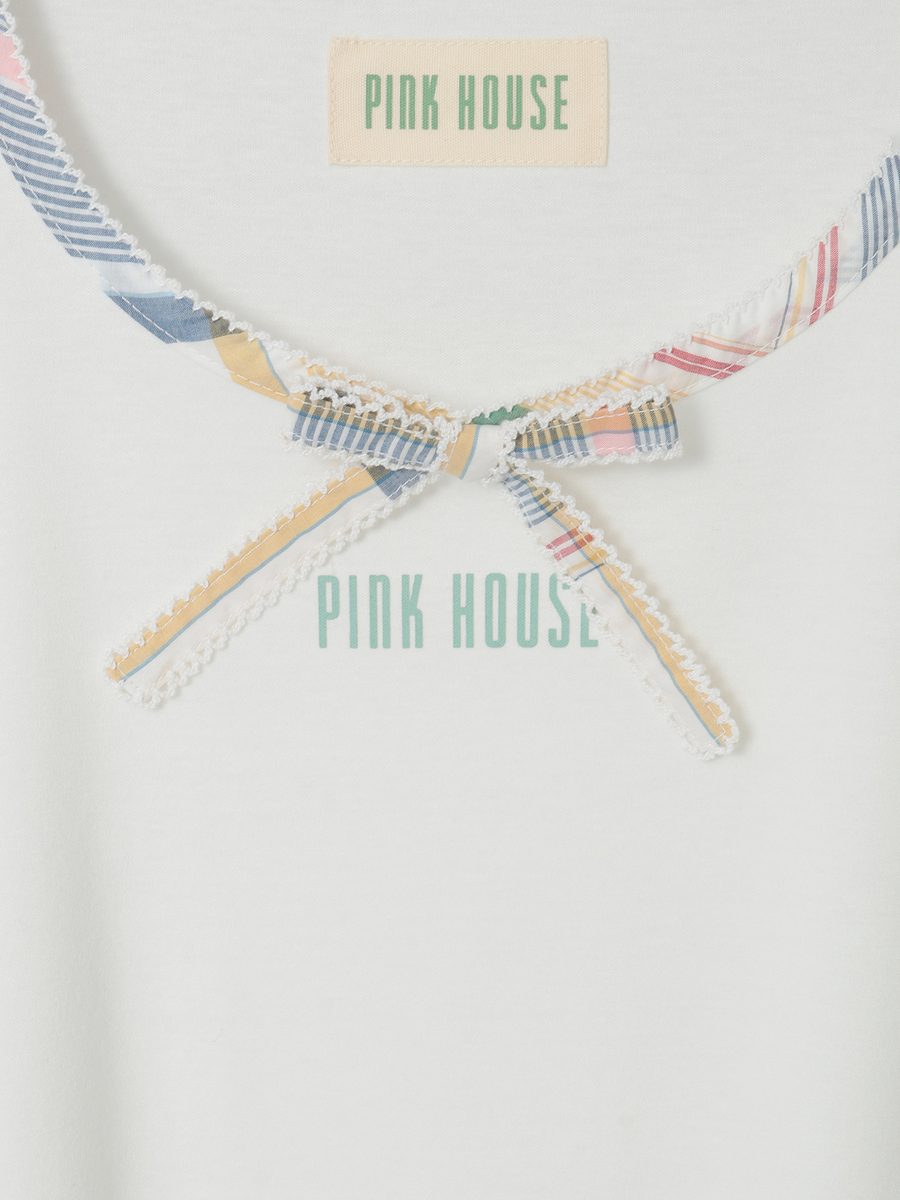 オリジナルチェック使いチュニックカットソー 詳細画像 アカ 9