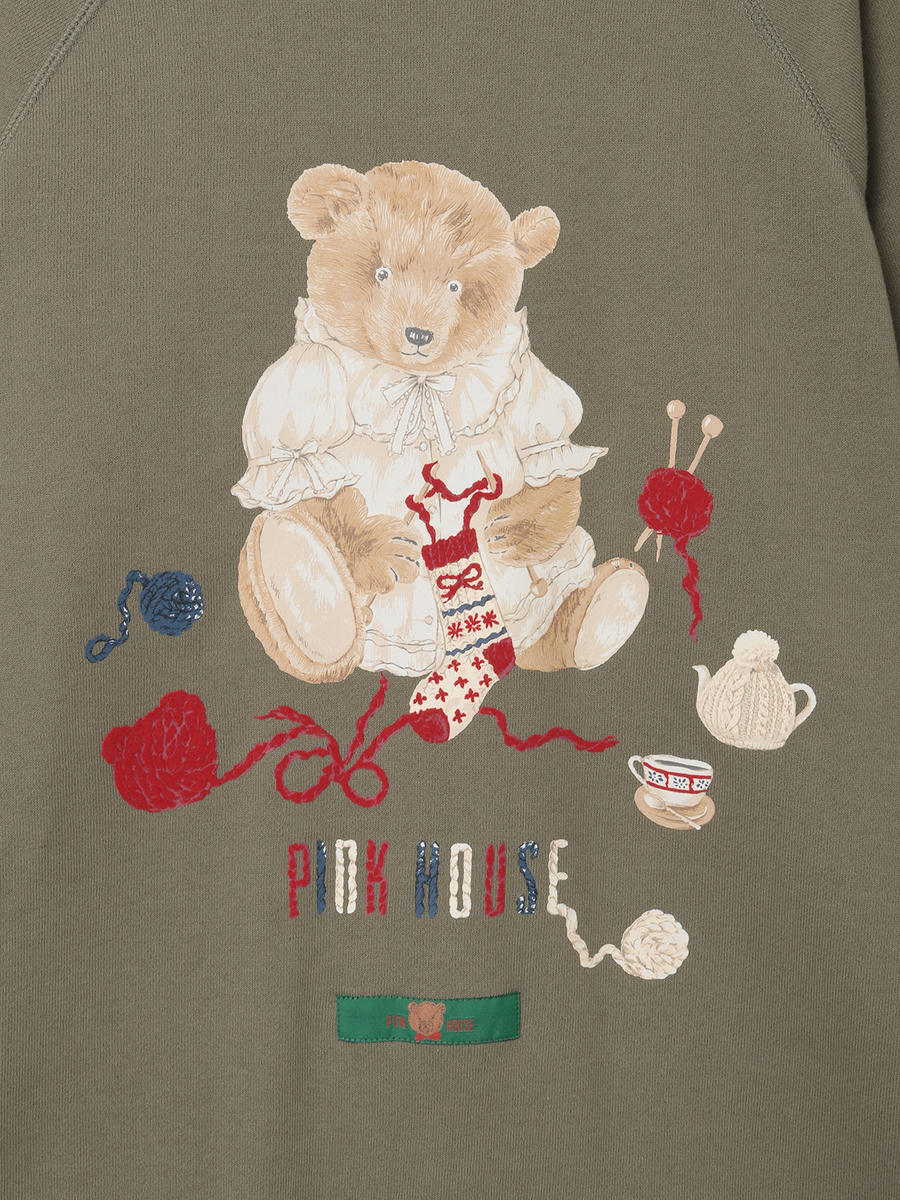 三つ子のくまの冬支度プリントスウェットチュニック 詳細画像 アカ系 10