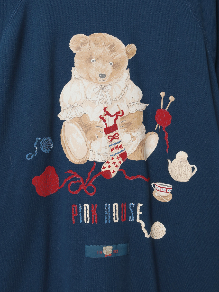 三つ子のくまの冬支度プリントスウェットチュニック 詳細画像 アカ系 6