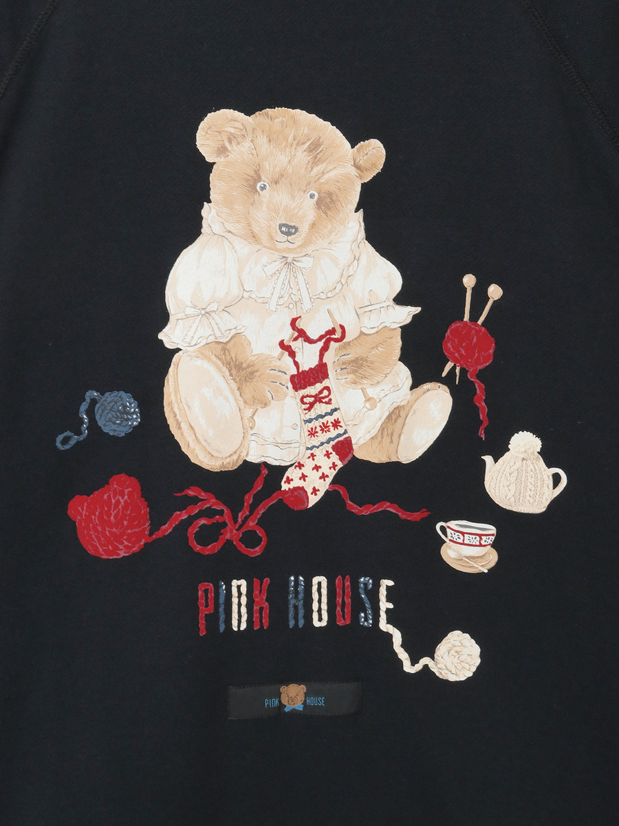 三つ子のくまの冬支度プリントスウェットチュニック 詳細画像 アカ系 7