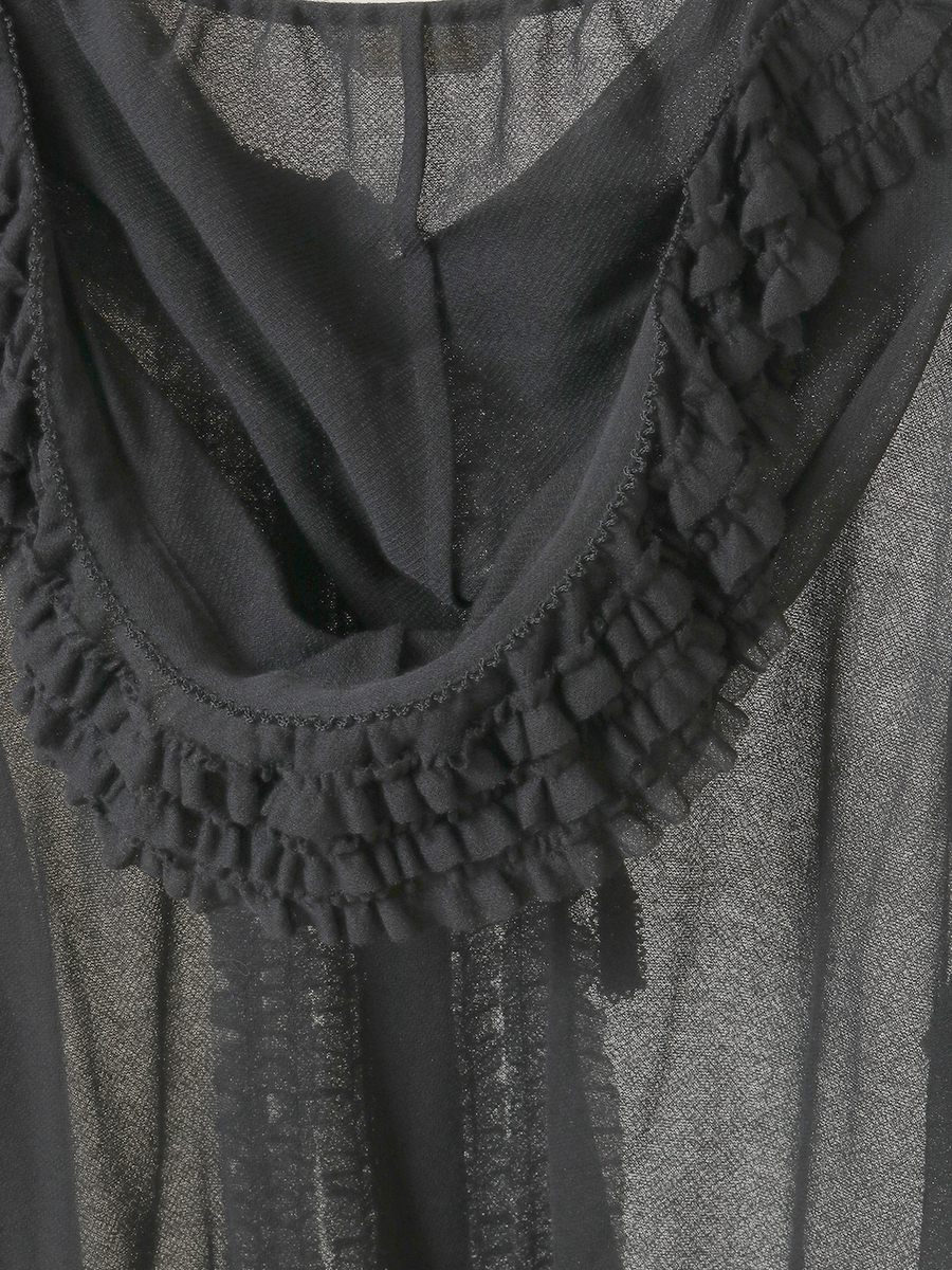 シアーインレイフード付きカーディガン 詳細画像 ピンク 8