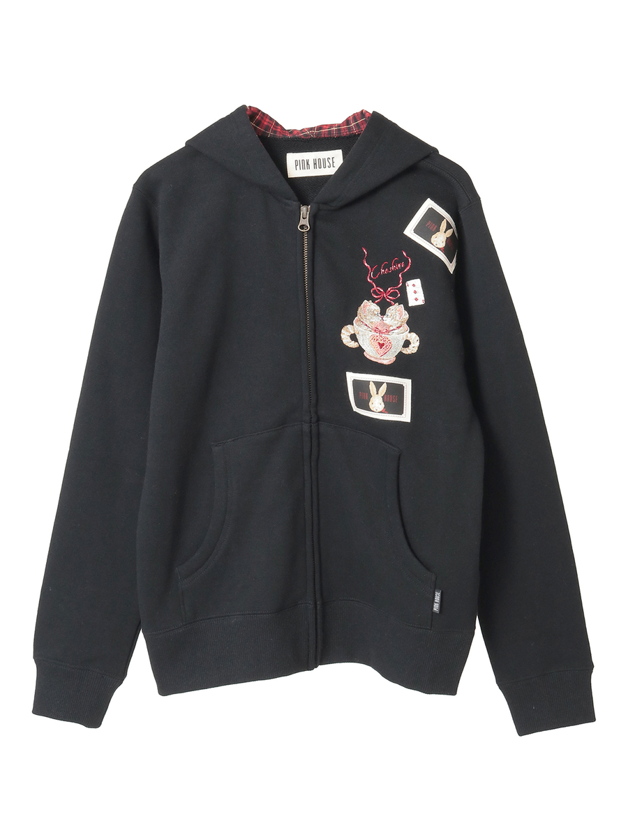 TWINS CHESHIRE刺繍パーカー 詳細画像 クロ 1