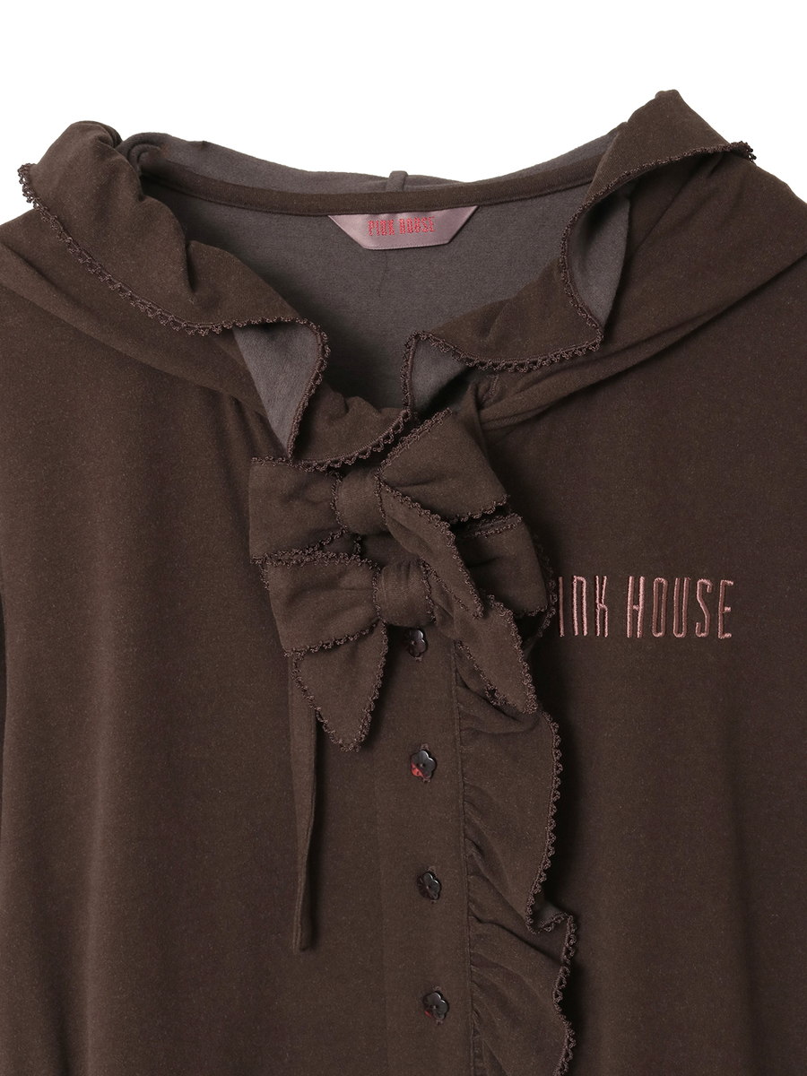 ロゴ刺繍フード付きカーディガン 詳細画像 ブルー 12