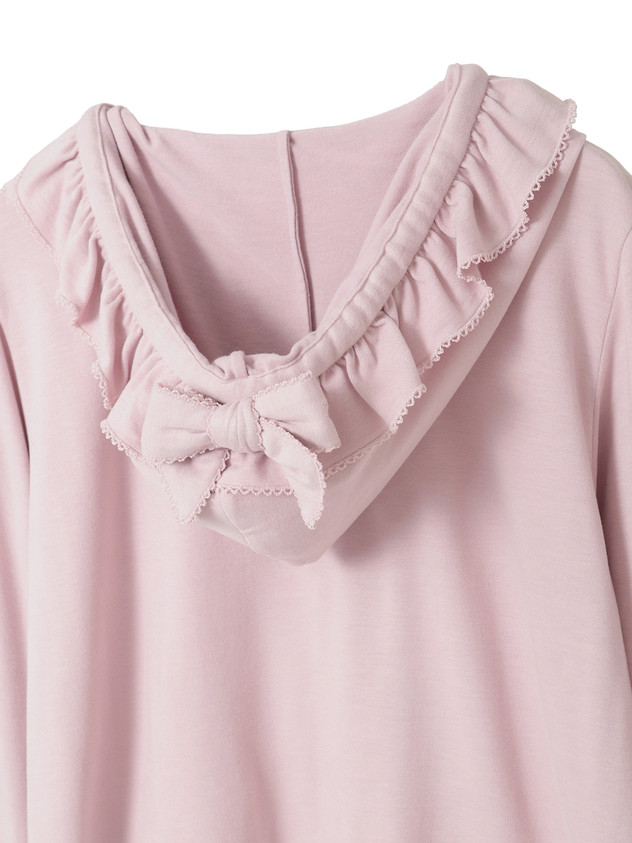 ロゴ刺繍フード付きカーディガン 詳細画像 ブルー 4