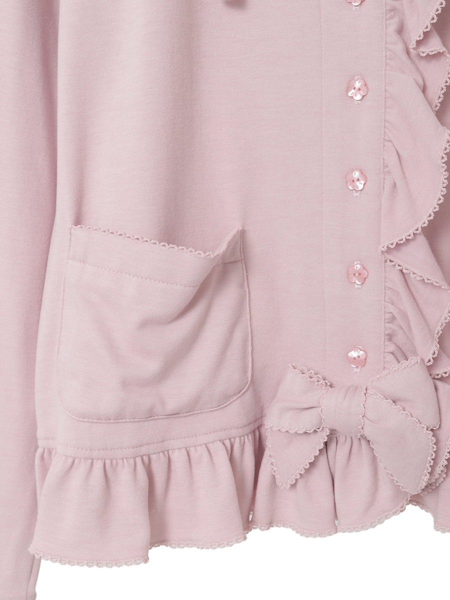 ロゴ刺繍フード付きカーディガン 詳細画像 ブルー 6