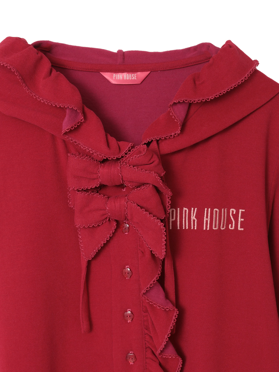 ロゴ刺繍フード付きカーディガン｜ピンクハウスオフィシャル