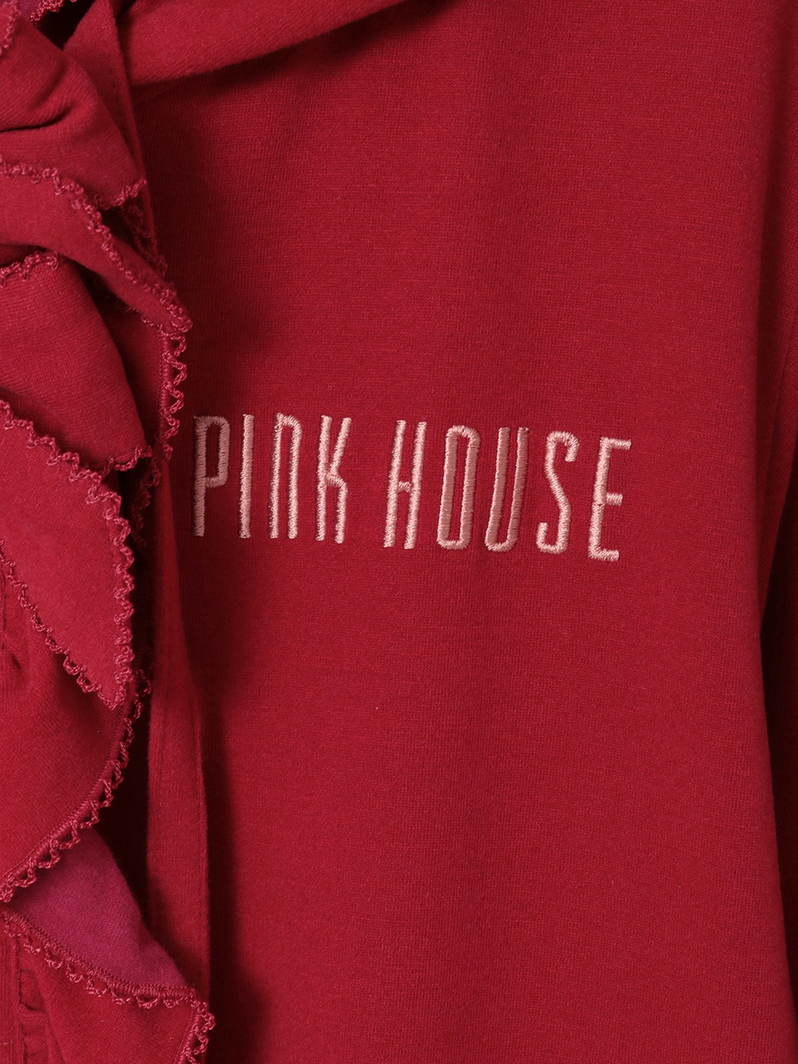 ロゴ刺繍フード付きカーディガン 詳細画像 ブルー 9