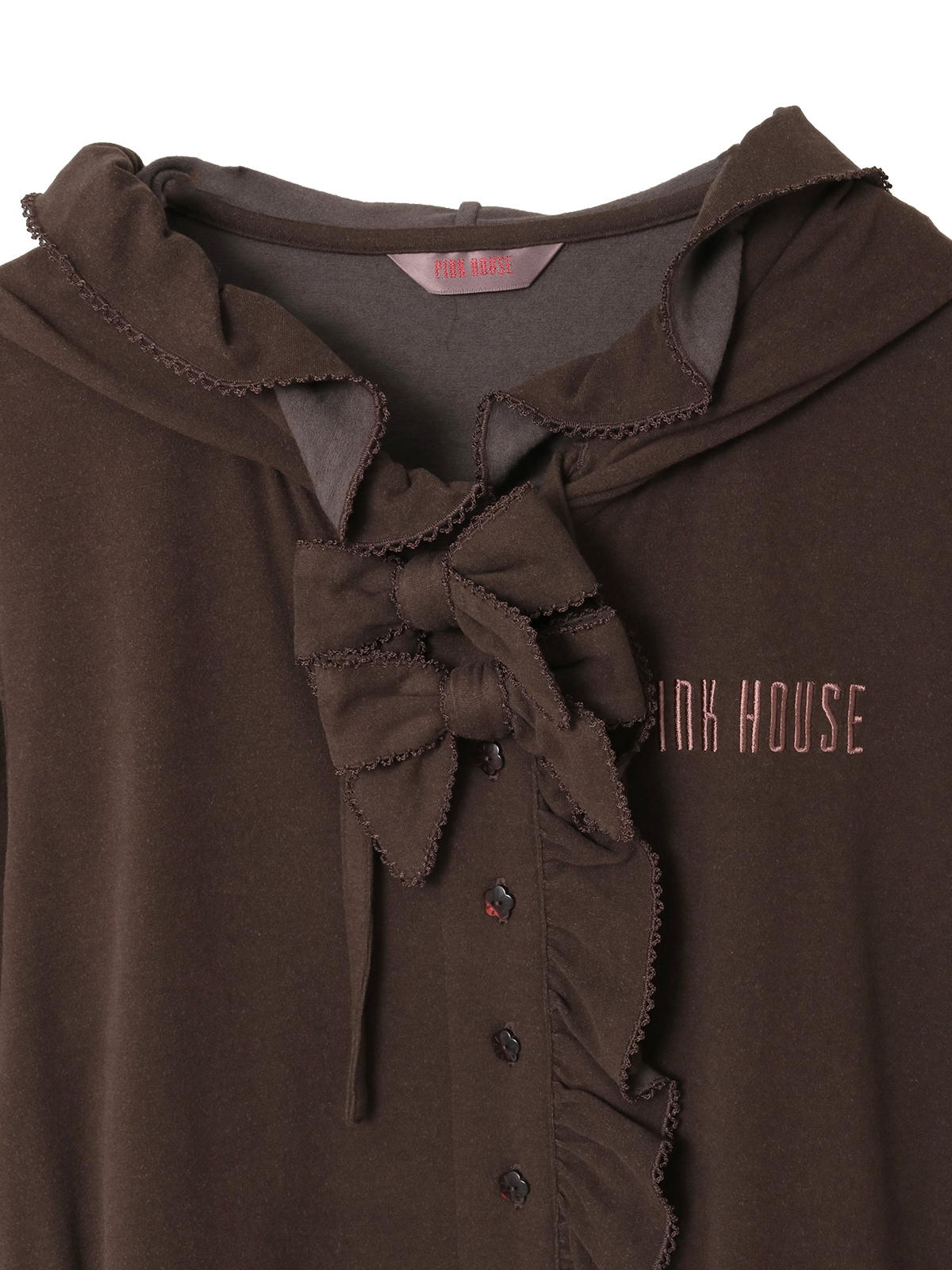 ロゴ刺繍フード付きカーディガン｜ピンクハウスオフィシャル