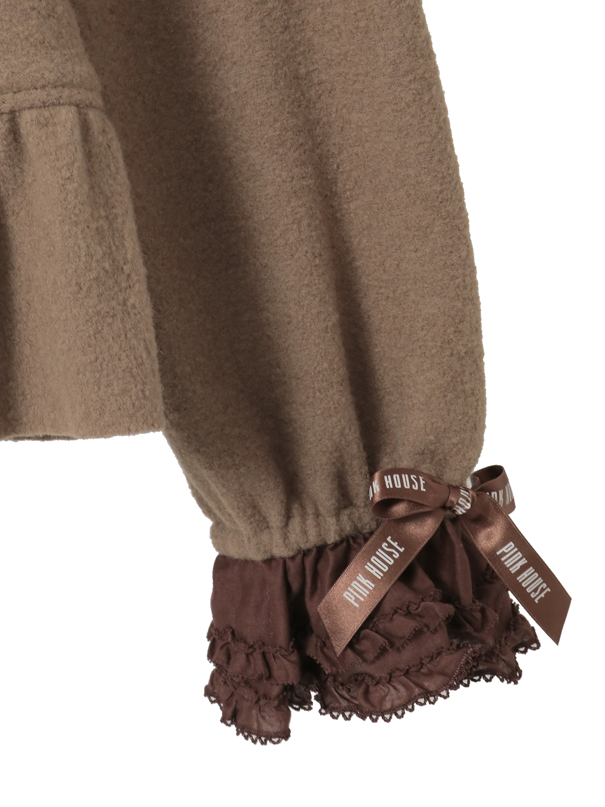 ローン衿付き圧縮ブークレーカーディガン｜ピンクハウスオフィシャル