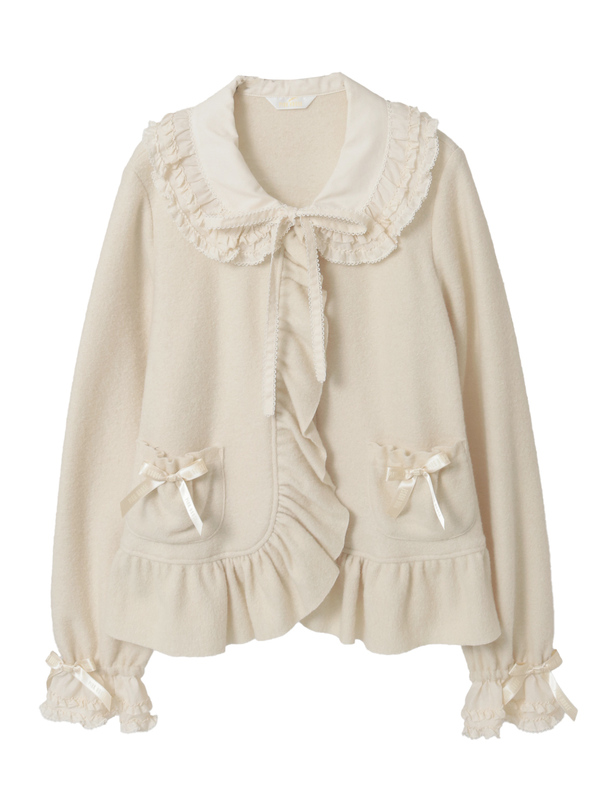 ローン衿付き圧縮ブークレーカーディガン｜ピンクハウスオフィシャル