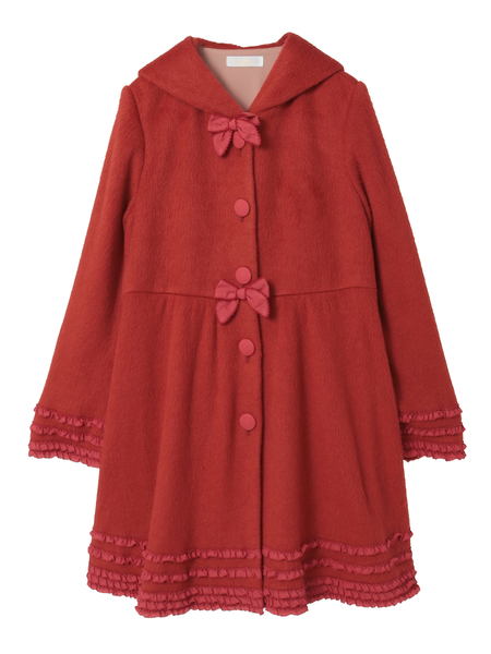 スムースシャギーフード付きカーディガン