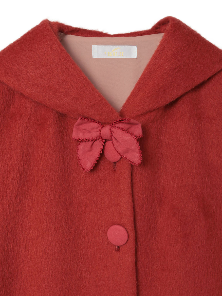 スムースシャギーフード付きカーディガン 詳細画像 アカ 12