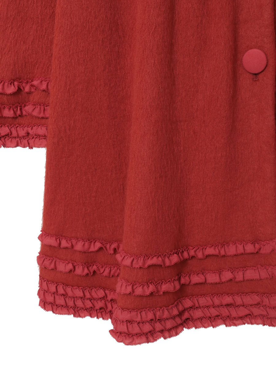 スムースシャギーフード付きカーディガン 詳細画像 アカ 13