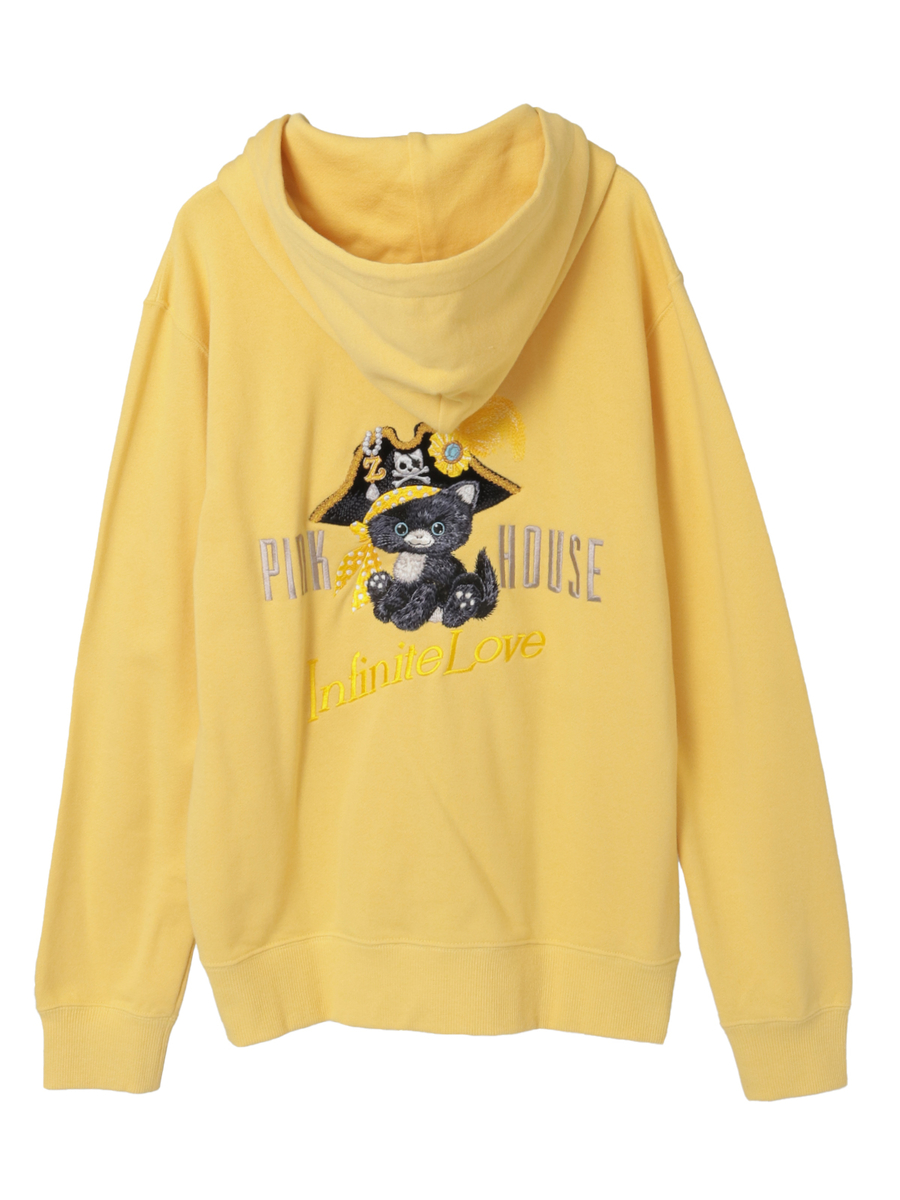 PINK HOUSE×Momoclo パイレーツキャットワッペンパーカー 詳細画像 イエロー 2