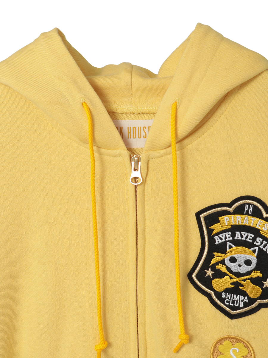 PINK HOUSE×Momoclo パイレーツキャットワッペンパーカー 詳細画像 イエロー 3