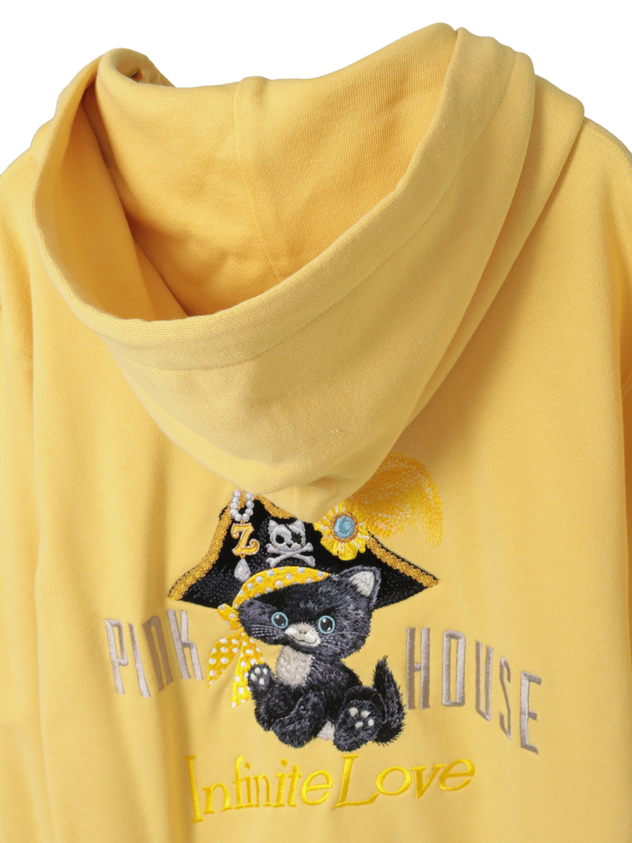 PINK HOUSE×Momoclo パイレーツキャットワッペンパーカー 詳細画像 イエロー 4
