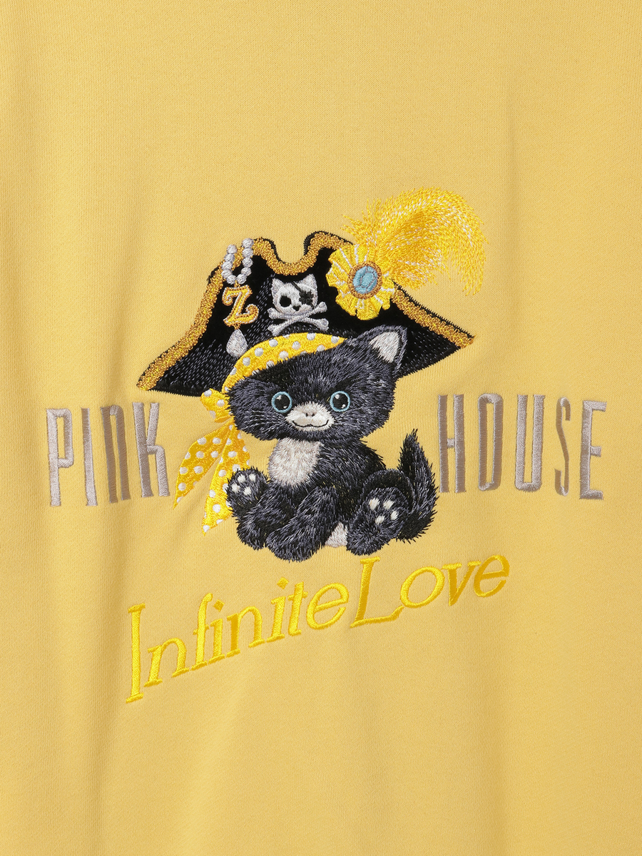 PINK HOUSE×Momoclo パイレーツキャットワッペンパーカー 詳細画像 イエロー 8