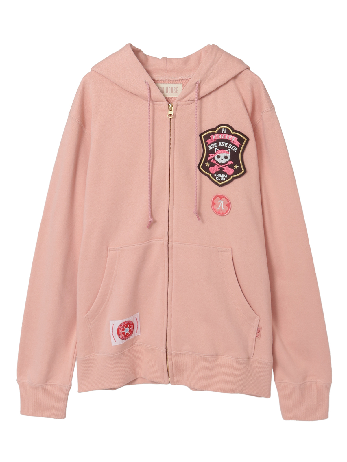 PINK HOUSE×Momoclo パイレーツキャットワッペンパーカー｜ピンク