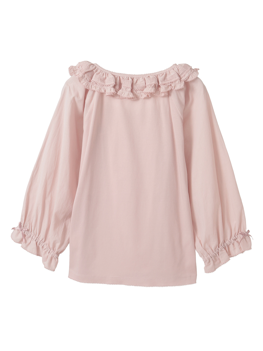 ローンフリル襟付きカットソー 詳細画像 クロ 2