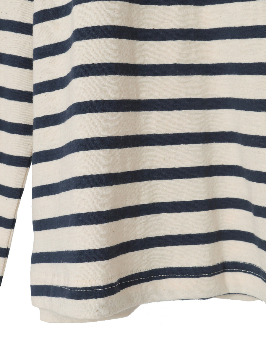 ロゴプリントボーダーカットソー 詳細画像 キナリ×イエロー 5