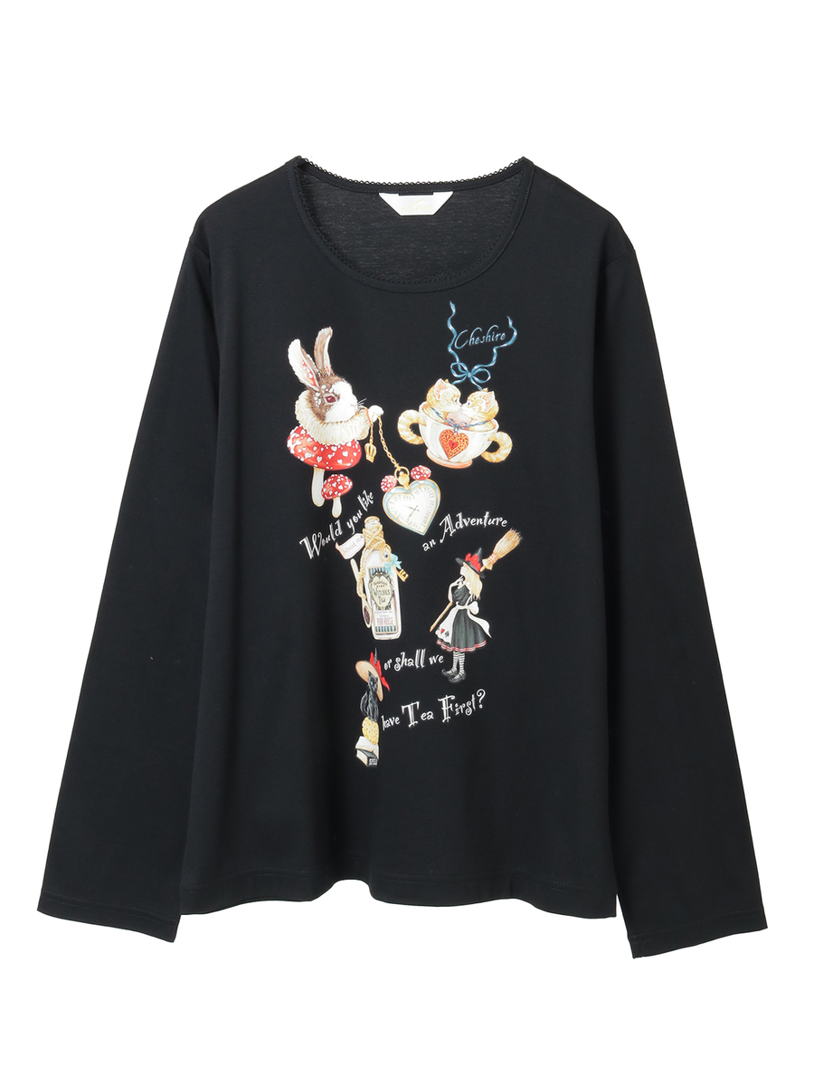 ハロウィーンワンダーランドプリントカットソー 詳細画像 クロ 1