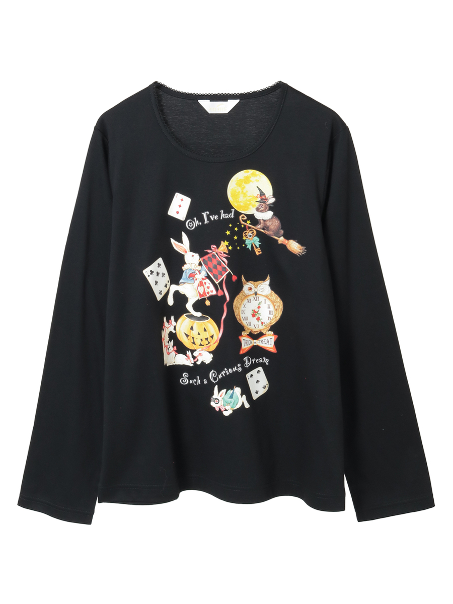 ハロウィーンワンダーランドプリントカットソー 詳細画像 クロB 1