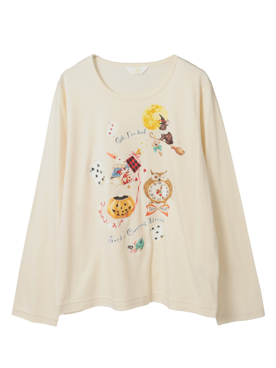 ハロウィーンワンダーランドプリントカットソー 詳細画像 アイボリーB 1