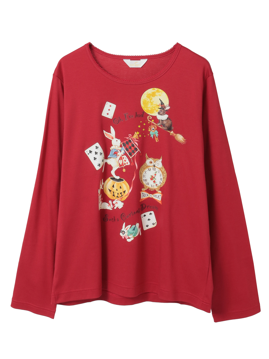 ハロウィーンワンダーランドプリントカットソー 詳細画像 アカB 1