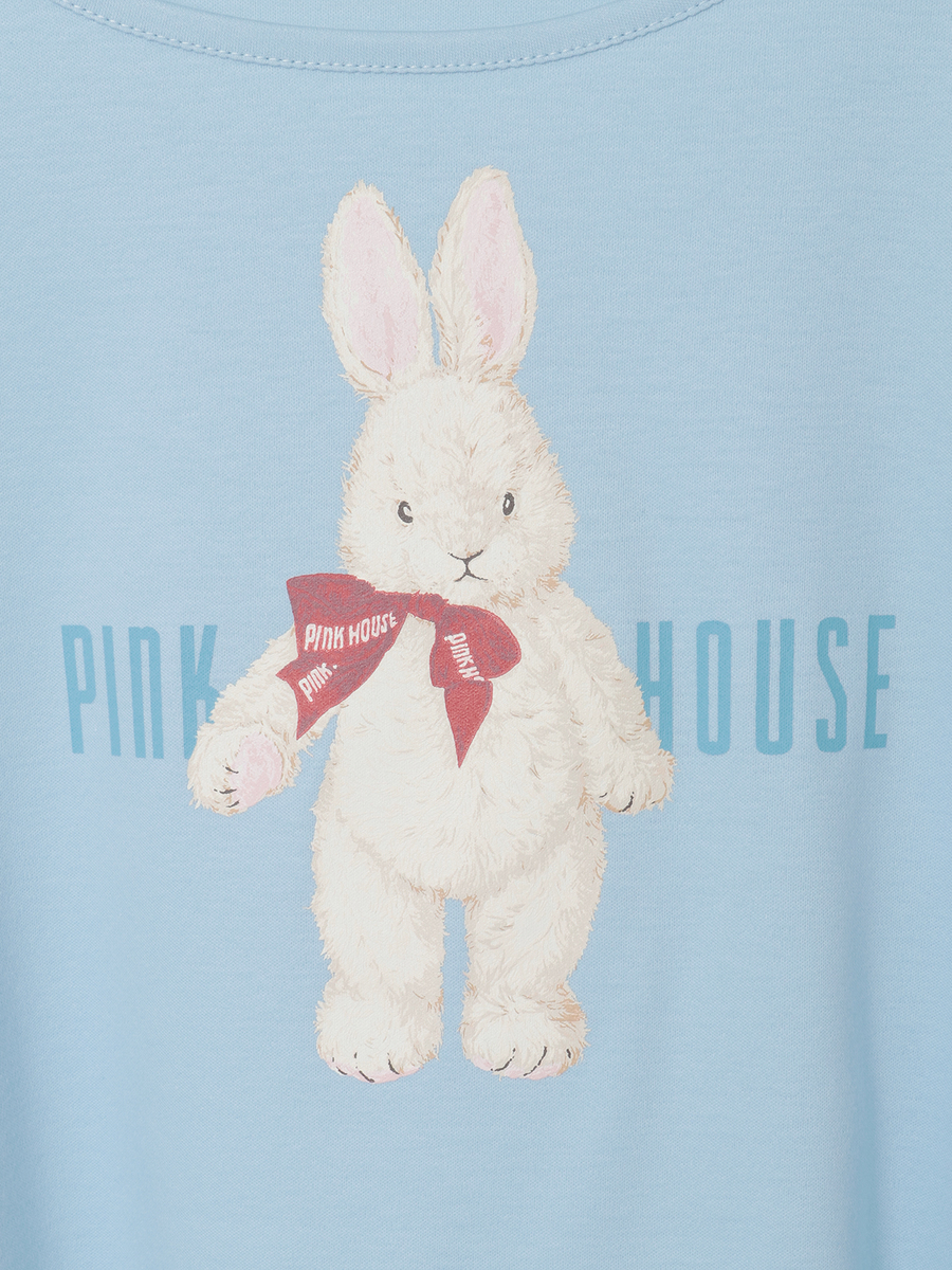 バラ園うさぎプリントカットソー 詳細画像 苺ミルク 4