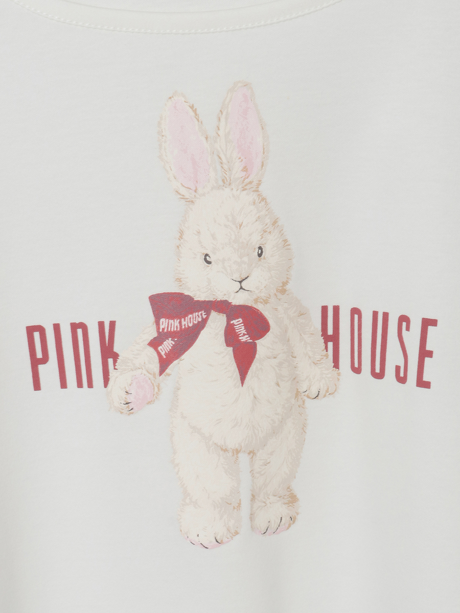 バラ園うさぎプリントカットソー 詳細画像 苺ミルク 7