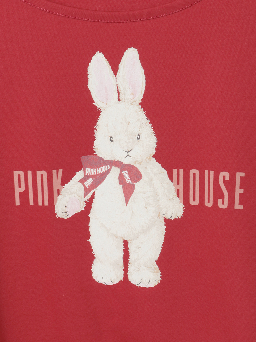 バラ園うさぎプリントカットソー 詳細画像 苺ミルク 8
