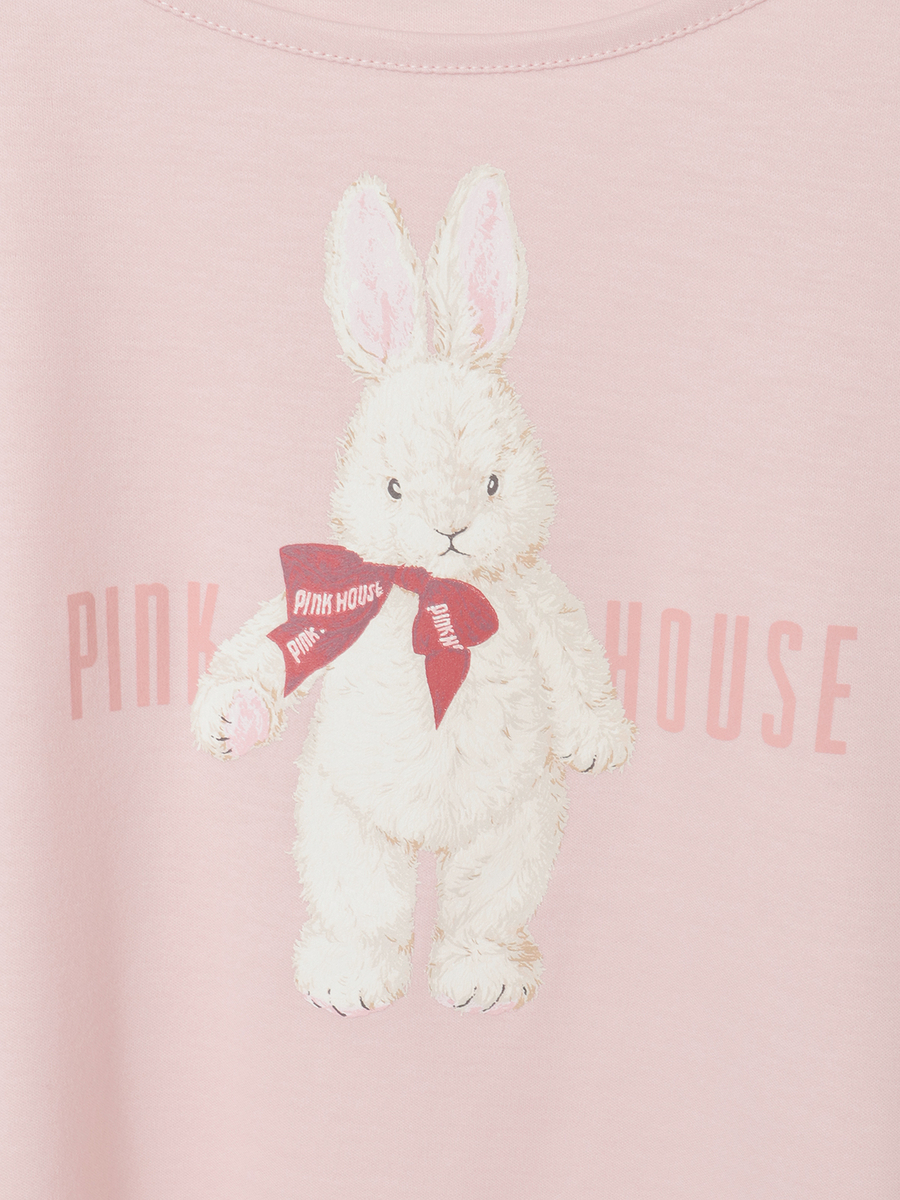 バラ園うさぎプリントカットソー 詳細画像 苺ミルク 9