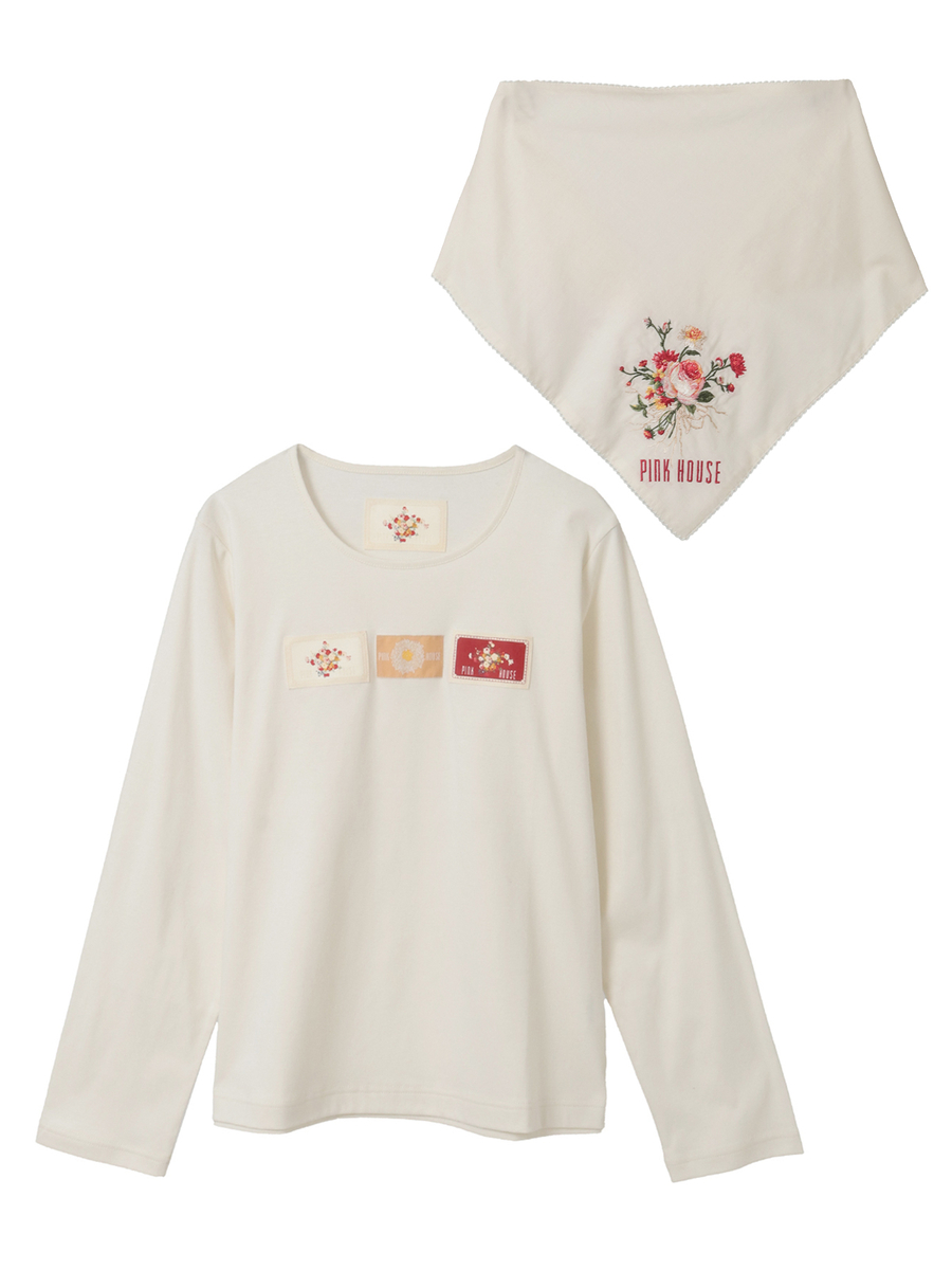 ジョセフィーヌ刺繍バンダナ付きネームワッペンカットソー 詳細画像 アイボリー 1