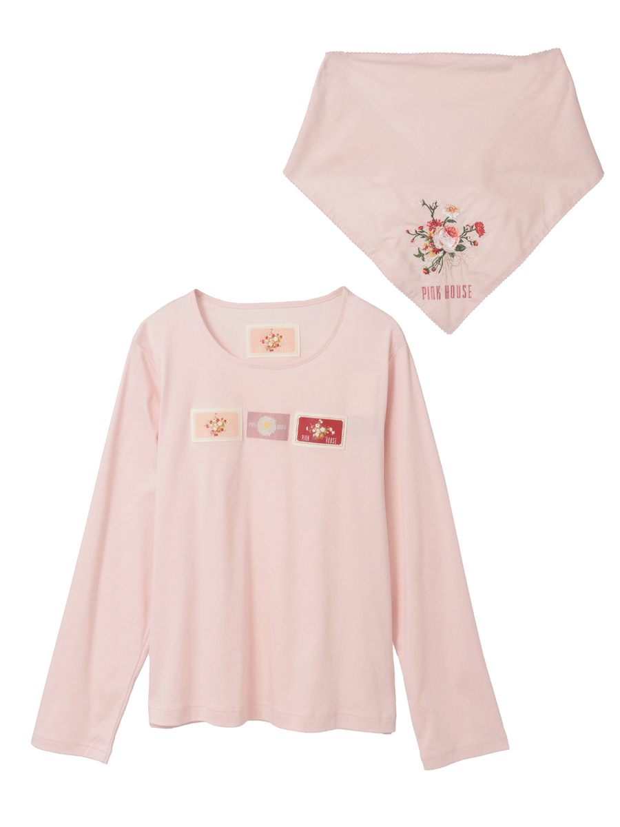 ジョセフィーヌ刺繍バンダナ付きネームワッペンカットソー 詳細画像 ピンク 1