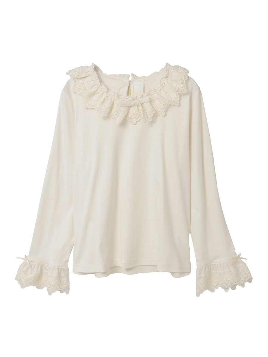 ケミカルレース使いカットソー 詳細画像 アイボリー 1